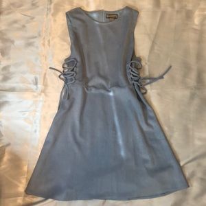 Powder Blue Suede A Line Dress